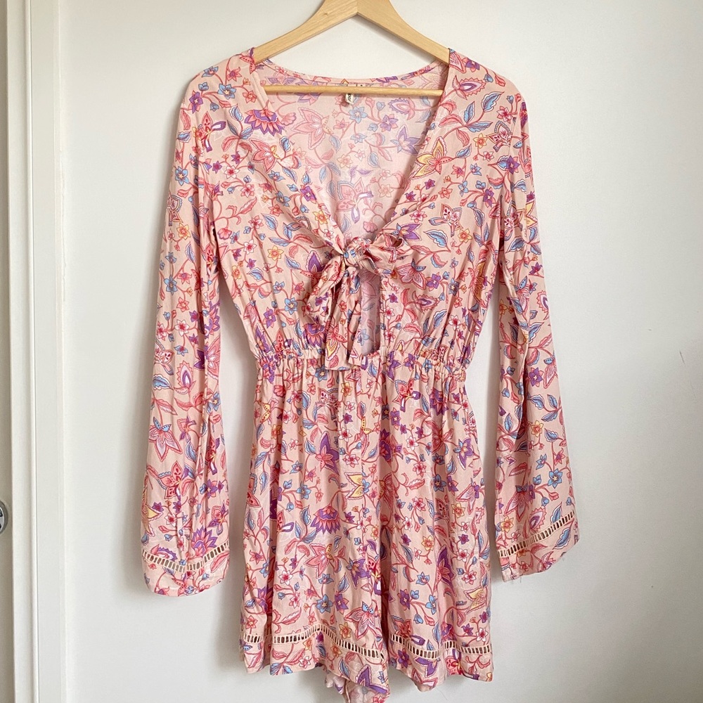 ⛔️Sold⛔️Rip Curl Pink Floral Tie Front Bella Romper AU8 - Picture 7 of 13